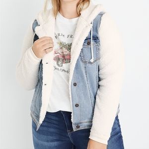 NWT Maurices Denim and Sherpa Jacket 2x